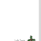 Achterkant kerstkaart patat met een kersttakje erop bij het logo van Liefs Jansje, verder blanco