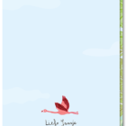 Kinderkaart dieren achterkant blanco met een kleine flamingo boven het logo van Liefs Jansje