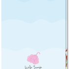 Leuke kinderkaarten achterkant blanco met een roze rog boven het logo Liefs Jansje