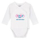 Baby overslag romper lange mouw met daarop het logo van baby born en daaronder de tekst 'Just got real!'