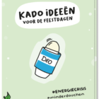 Voorkant wenskaart feestdagen met daarop een deoroller en de tekst #energiecrisis #minderdouchen #deoroller