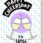 Kaart met stippeltjes achtergrond met de tekst: happy Cheersday to you